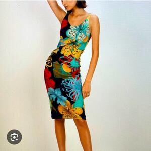 The Kit By Daniel Vosovic Black Camellia Midi Tank Dress XS New W/Tag